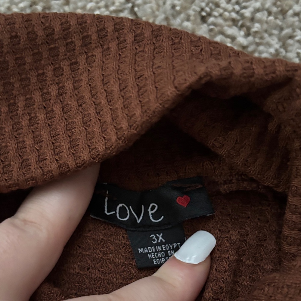 Rust Ribbed Turtleneck Sweater - Picture 6 of 6